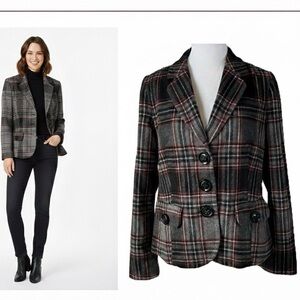 Vintage Talbots Petites Sz 14P  Wool Blazer Tartan Plaid, Old Money Quiet Lux